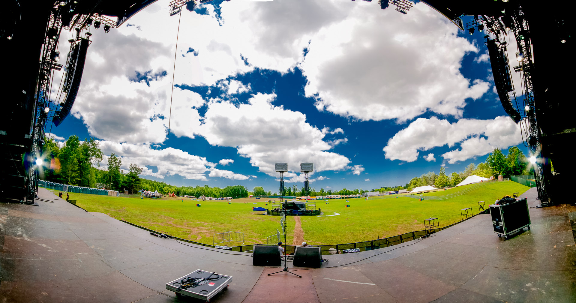 Microphone on stage panorama